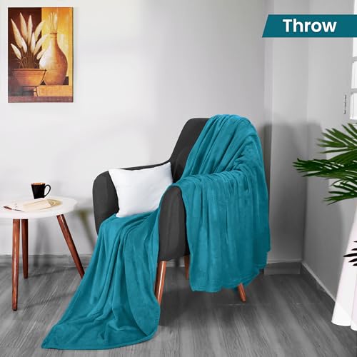 Image of Utopia Bedding Fleece Blanket Throw Size Turquoise 300GSM Luxury Anti-Static Fuzzy Soft Microfiber Blanket for Couch, Sofa and Bed (50x60 Inch)