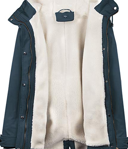 NUTEXROL Women's Winter Thicken Hooded Sherpa Lined Parka Military Anorak Jacket Warm Short Cotton Coats for Women3