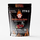 Hot Monkey Nuts Spicy Peanuts | Black Widow's Bite - Red Wine Vinegar, Black Lava Salt, Carolina Reaper, Trinidad Scorpion, Ghost Pepper, Habanero, Jalapeno, Chipotle, Ancho, Cayenne, Non-GMO, Gluten Free, Vegan