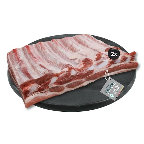 DER PFARÖLLER Spareribs St. Louis Cut – Premium BBQ-Ribs – Ideal für Smoker, Grill & Ofen – Zartes Fleisch für authentischen BBQ-Genuss (2 x 1 kg)