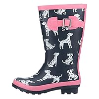 Cotswold Dalmatian Wellington Boots Junior Navy