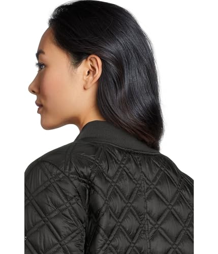 Stylish Comfort: Michael Kors Women's Zip Front Quilted Jacket in Classic Black, Medium Size - Image 4