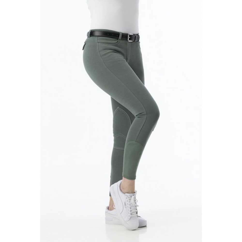 Riding World - Pantalones de equitación para mujer y niños Alexandrie | Pantalones de equitación con ribete en las rodillas de tela | con bolsillos delanteros | Leggings de equitación en seis colores
