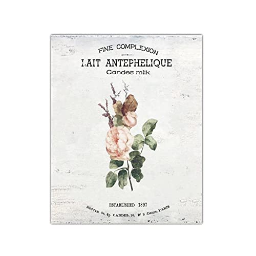 Panneau en bois vintage haut de gamme fleuri 40x50cm