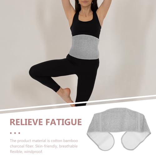 Faja lumbar unisex portátil elastica de algodón gris miniatura 3