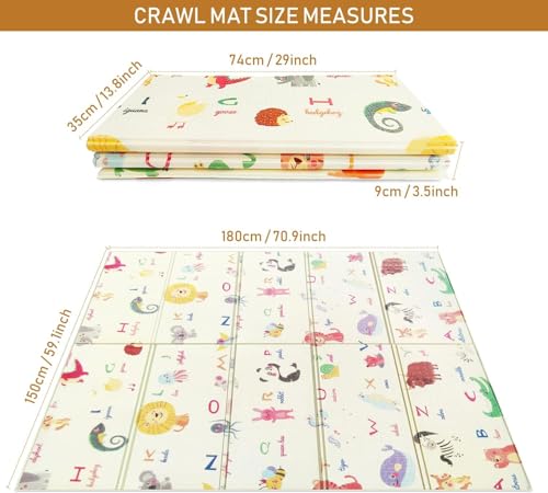 Image of Baby Play Mat, Crawling Mat, XPE Foam, Double-Sided, Flatbar, Waterproof, Extra Size, Carpet Baby Mat, Non-Slip, 150 x 180 cm- Non-Slip Crawl Floor Mat