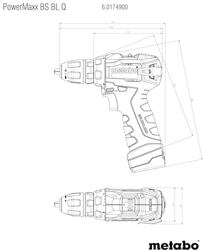 Metabo Perceuse visseuse sans fil PowerMaxx BS BL Q 601749500 12 V 2 Ah Li Ion + 2 batteries 4061792217843 - vue 3