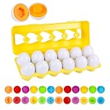 Zyluniy Passende Eier Zahl für Kleinkinder Montessori Spielzeuge Eier Spiel Feinmotorik für Kleinkinder Sortierer Puzzle-Fähigkeiten Lernspielzeug für Oster Weihnachten (Stil A)
