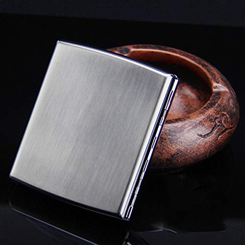 YXZN Metall Zigarettenetui Ultra Thin Portable Herren Edelstahl Wasserdicht Und Druckbeständig Zigaretten Halter,Capacity20,90X18X80MM Cover