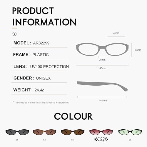 Image of Retro Oval Sunglasses Womens Mens Y2k Trendy Cateye Shades AR82299 | Narrow Round Cute Sunnies,90s 2000s Cool Skinny Frame