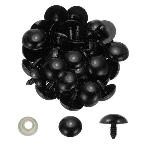 Yeux de sécurité pour peluche PATIKIL 24mm anti-arrachement avec rondelles noires