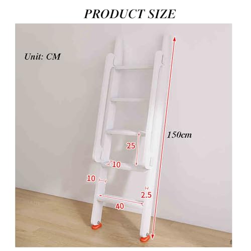 Escalera de madera para litera resistente de 5 pasos con tapas de pies 3