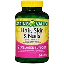 Hair Skin Nails Vitamins 240 Caplets Hair, Skin and Nails Supplement with Biotin, Collagen, Antioxidants Hair and Nail Vitamins for Women 80 Day Supply Pack of 1