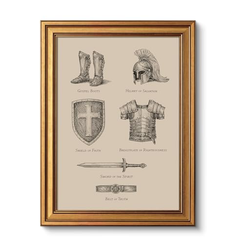 VIYYIEA Armor Of God canvas with gold frame