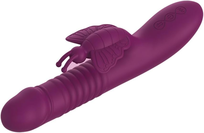 Vibrators Thrusting Vibrator Sex Toys Vibrator Adult Toys Thrusting Dildo for Women, Butterfly Dildo Vibrating Dildos Female Women Sex Toys (Purple)