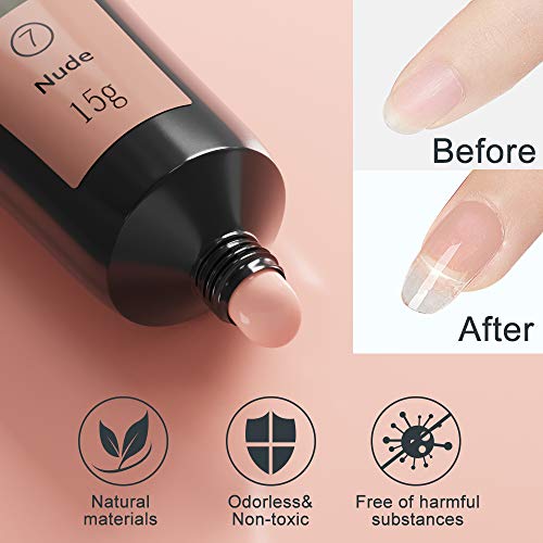 Nägel gel Set Starterset, Jane Choi 3 Farben UV Builder Gel für Nägel (Nude, Rosa, Klar Nude)+100 Stück künstliche nägel… – Bild 4