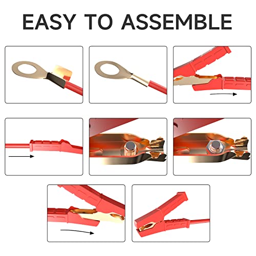 Image of Goupchn Heavy Duty Crocodile Clamps Pure Copper 500A Car Battery Charger - 2PCS Power Replacement Battery Alligator Clips Jumper Cable Clamps Welder Clips for Car Automotive Vehicle Boat (Pack of 3)
