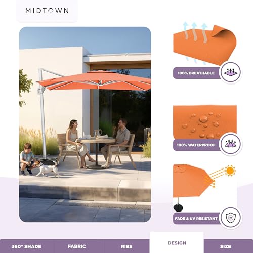 Image of Midtown Umbrellas Grande Square - 9 x 9 Ft Cantilever Umbrella