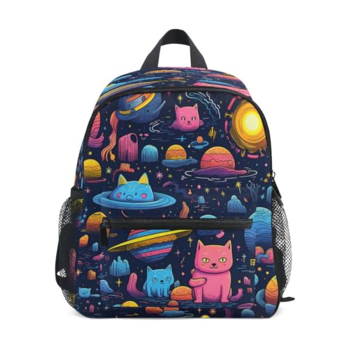 Cartable pour garçons filles planètes cosmiques et chats pour la rentrée