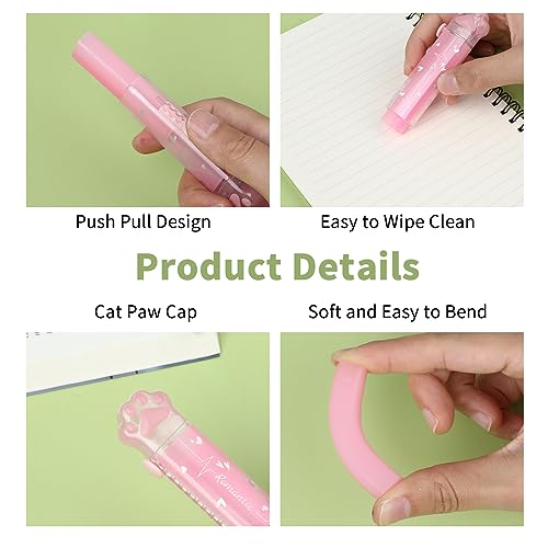 cobee Pen Erasers, 4 Pcs Cute Cat Paw Erasers - Image 4