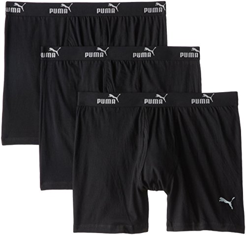 PUMA Men's 3-Pack Boxer Brief, Black, Medium