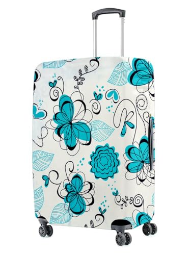 Image of Cortina Tropical Design Travel Suitcase Eco-Friendly Cover | Small | Fits 18-22 Inch Luggage | Polyester-Spandex | 55cm (20 inches) | Luggage Protectors | Anti Scratch /Dust | Pack of 1 | White 2