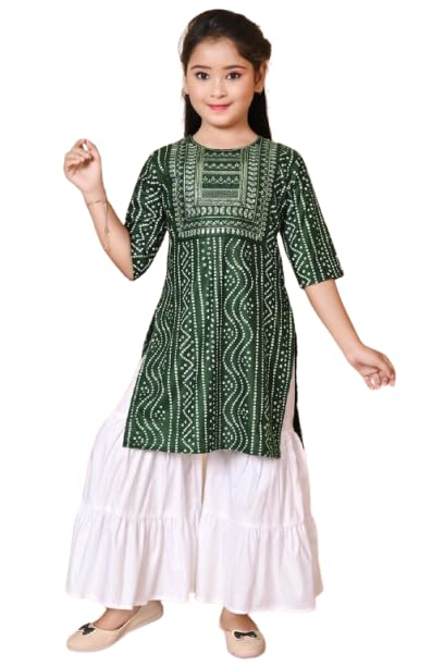 Image of Indian Traditional Dress for Baby Girl Kids Kurti and Sharara