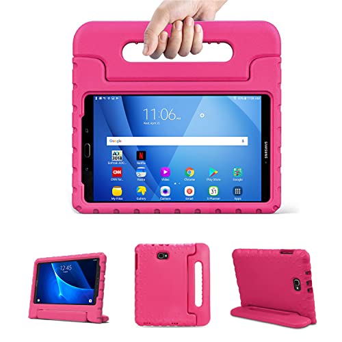 Case for Samsung Galaxy Tab A 10.1' Tablet Released 2016 Without S Pen Version Models SM-T580/T585/T587 Kid-Proof & Shockproof Sturdy Foam Cover for Girls Lightweight Durable, Pink