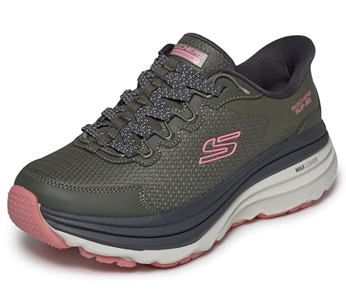 Skechers ���f�B�[�X Max Cushioning Zirrus �n���Y�t���[ �X���b�|��, �I���[�u/�s���N, 22.0 cm