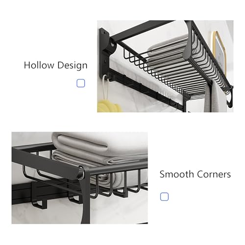 Pojemnik prysznicowy, montowany na ścianie organizer z haczykami i drążkiem na ręczniki, super nośna przestrzeń aluminiowa, do łazienki i kuchni