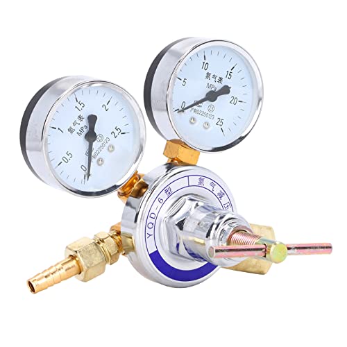 Wifehelper Nitrogen Regulator Kit Pressure Stabilizer Brass Reducer Pressure Regulator Valve for Gas, Nitrogen Meter for Havc