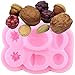 JLZK Nüsse Beeren Walnuss Silikonform Cupcake Topper Fondant Formen Weihnachtskuchen Dekorationswerkzeuge Candy Chocolate Moulds