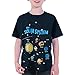 Toddler Colorful Planets Tops T-Shirt Kids Boys Cotton Crewneck Short Sleeve Pullover Sweatshirts (A, 5-6 Years)