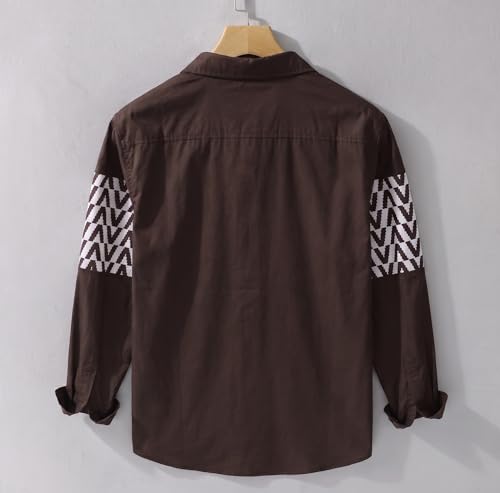 Image of Afflatus Men's Casual Shirt with Geometric Print | Premium Cotton Full Sleeve Shirt for Men | Stylish Regular Fit Fashion Trend | Casual, Party & Smart Casual Wear