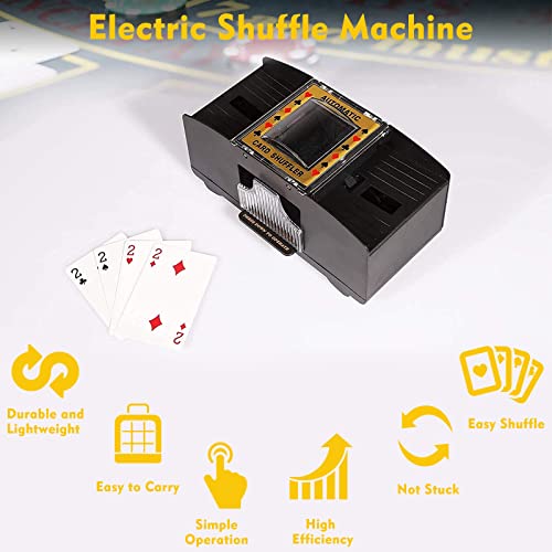 ZAKVOP Kartenmischmaschine Elektrische für 1-2 Decks, Automatischer Kartenmischer für UNO, Poker, Skyjo, Skip BO Kartenspiel, Schneller Kartenmischgerät Card Shuffler