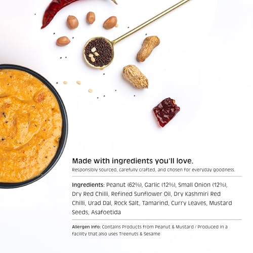 Image of Chutnefy Peanut Chutney | 250g Freeze-Dried Instant Dry Mix | Just Add Water to Make 15+ Servings (800 g) | 0% Preservatives or Additives