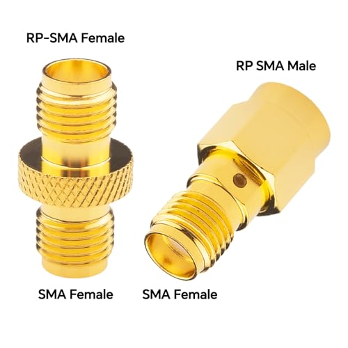 Kit de 4 conectores RP-SMA SMA hembra a macho/hembra miniatura 2