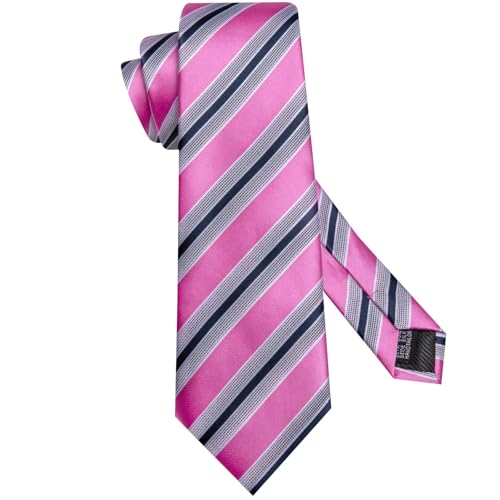 Image of Dubulle Mens Tie Set Solid Paisley Silk Striped Necktie for Men with Cufflinks Tie and Pocket Square
