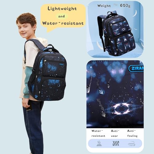 Bansusu Galaxy-Print Backpack Rucksack for Boys Middle-School Elementary Bookbag - Image 4