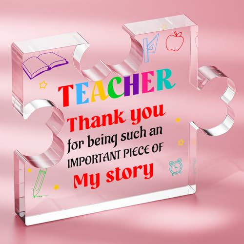 SOUHONEY Teacher Appreciation Gifts - Teacher Gifts First Day of School for Men Women - Thank You Teacher Christmas Gifts Home Office Decor Plaque for Back to School Teacher End of Year - 2.8 * 3.3in