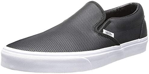 Vans Unisex Classic Slip-On? (Perf Leather) Black Mens 13, Womens 14.5 Medium