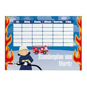 Striefchen Magnetischer Stundenplan mit Namen Feuerwehr
