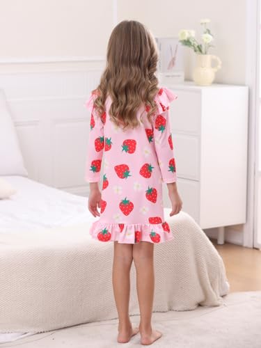 Bow Dream Girl Dress Cute and Matching American Girl Doll Clothes for Girls Pink Strawberry4