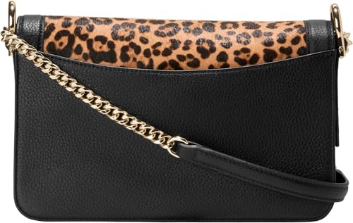 Image of Cole Haan Women's Daniella Chain Shoulder Bag, Leopard Black Patent Trim