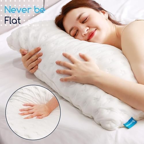 Cooling Side Sleeper Pillow for Neck and Shoulder Pain, Luxury Shredded Memory Foam Cool Bed Pillows for Sleeping Set of 1- Adjustable Standard Size- Washable Cover Original White - Image 5