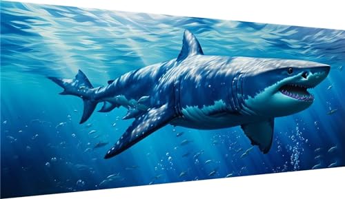 Broderie diamant requin 80x160cm pour sublimer la décoration murale du salon