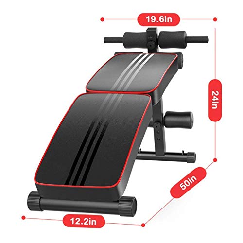 Sit Up Bench w/Reverse Crunch Handle for Ab Bench Exercises, Foldable Decline Crunch Board Fitness Press Bench, Abdominal Exercise Equipment Home Gym Workout Sport Max 220Lb [U.S.Shipping]