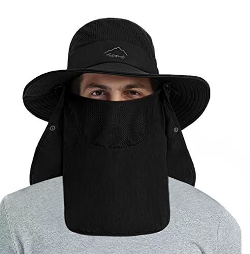 Image of Fishing Hat for Men, Outdoor 3 in 1 Sun Hat Summer Safari Boonie Cap