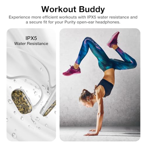 Image of Purity Air Open Ear Headphones - True Air Conduction Wireless Bluetooth Open Ear Earbuds with Dual Mic for iPhone /Android - Secured Long Wearing Comfort, Sports Sweat Resistant (DTCE165)