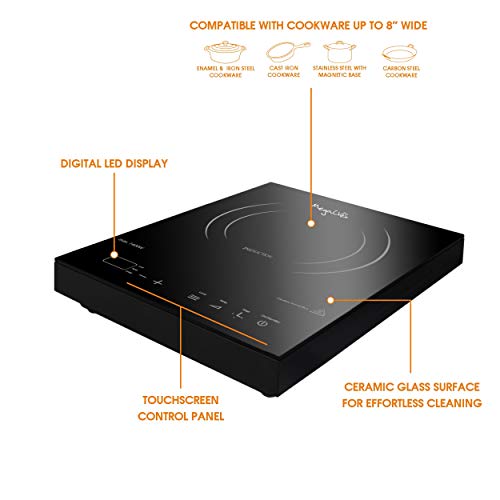 Megachef Portable 1400W Single Induction Cooktop With Digital Control Panel #TOP5